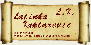 Latinka Kaplarević vizit kartica